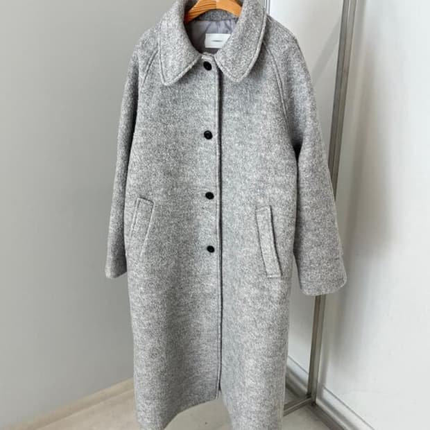 리언스 카라 부클 롱코트 그레이