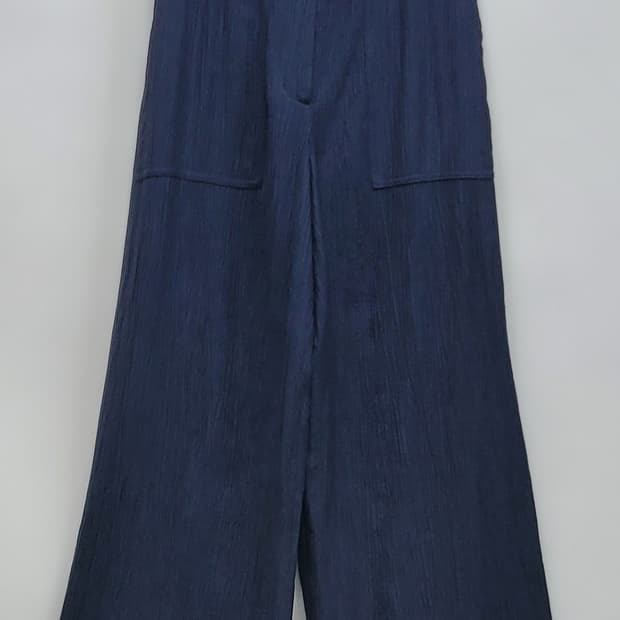 BENETTON 25SS  베네통 레이온 와이드 팬츠 / 여 67 네이비