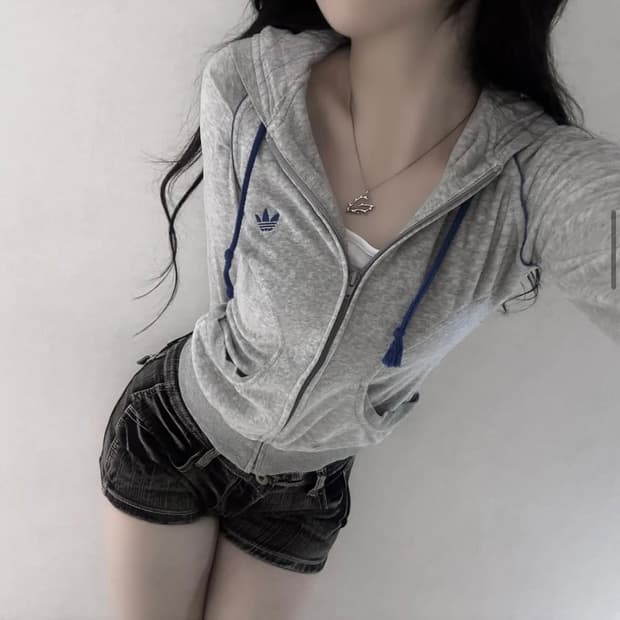 아디다스 그레이블루 보들 후드집업 stc진리이코어항베이비베어스포티