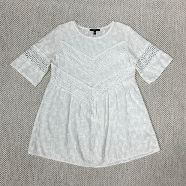 플라스틱 아일랜드 여성 블라우스 화이트 1사이즈