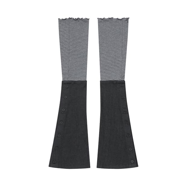 Striped layered button leg warmer CHARCO