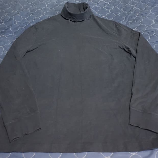 COS 레귤러핏 오가닉코튼 터틀넥 롱슬리브 네이비 (M)