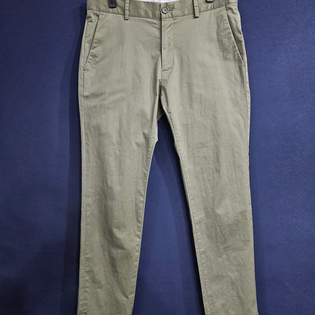 라코스테 카키 남성 슬림핏 허리 30 면바지 
