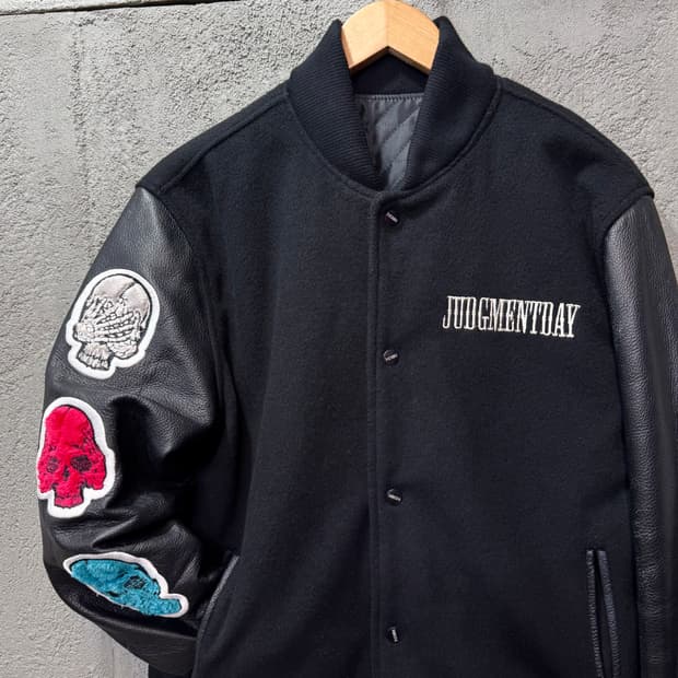 스컬 패치 빈티지 바시티 자켓 (M)  