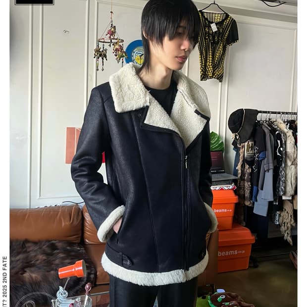 ENRICO COVERI Leather Fur Mustang Jacket