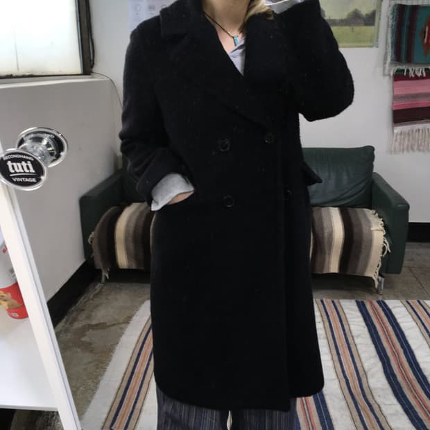 투티/0211 PAUL & JOE PARIS 양모 너구리 투버튼 코트