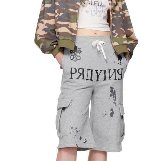 praying ai logo shorts 트레이닝 하프 팬츠 s