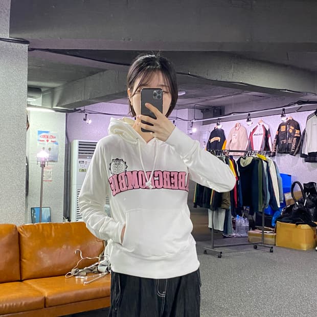 아베크롬비 앤 피치 빅로고 화이트 후드티 B4591