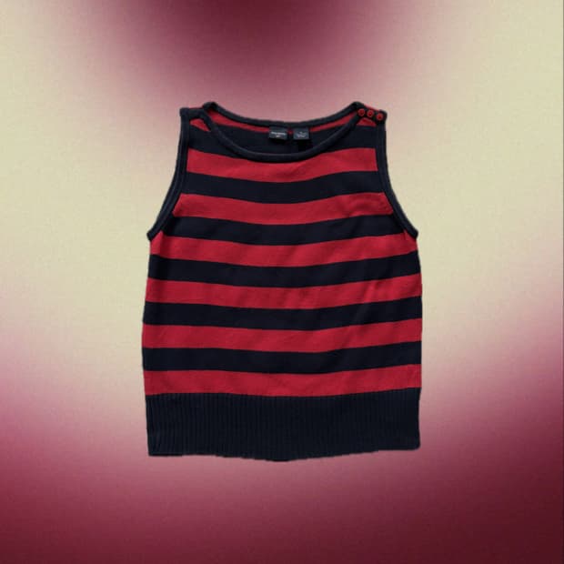 DOCKERS 레드블랙 스트라이프 니트