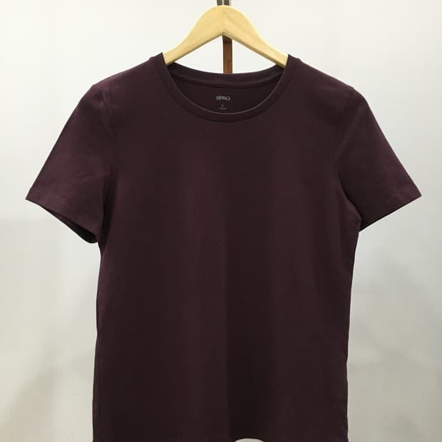 스파오 세미크롭 슬림 반팔티