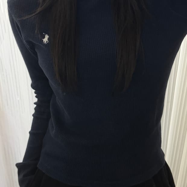 폴로 랄프로렌 네이비 와플 긴팔티 M