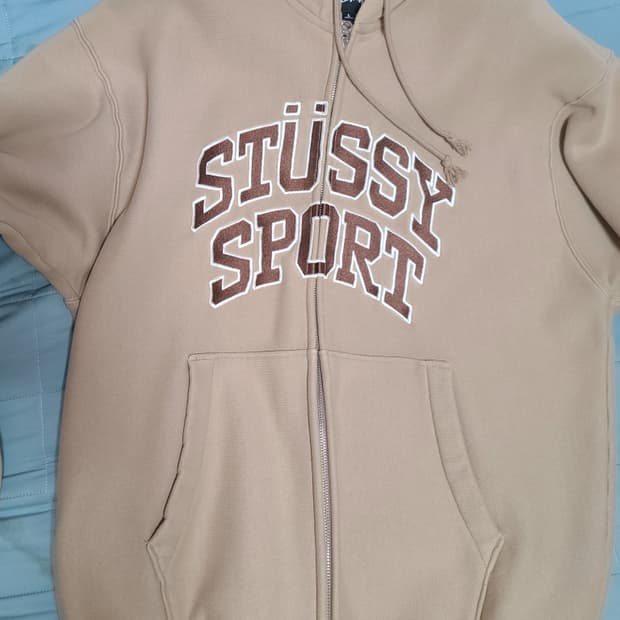 스투시 스포츠 후드집업 탄 L