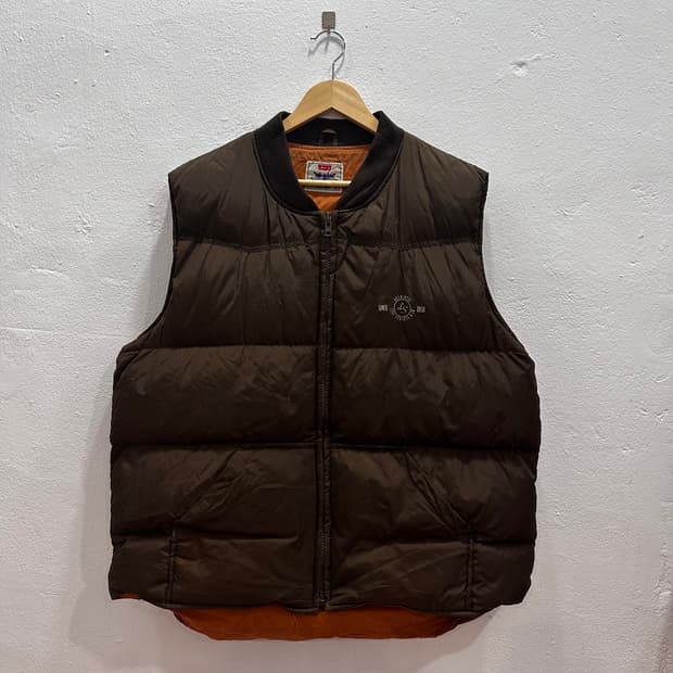 리바이스 브라운 덕다운 패딩 조끼XL