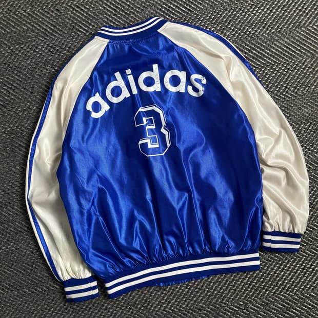90s 아디다스 빅로고 바시티 트랙 블루종 자켓 y 5032