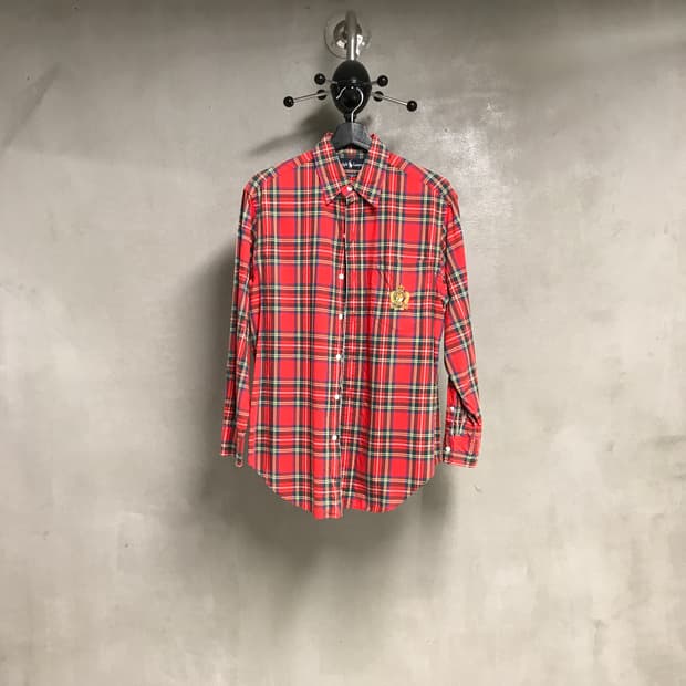 폴로 랄프로렌 체크 셔츠 레드 90