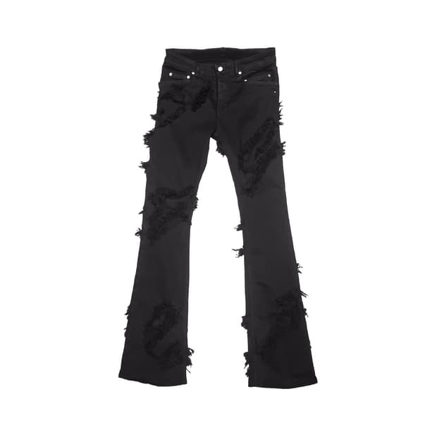 릭오웬스 - 22SS DRKSHDW 타이론 슬래쉬 부츠컷 팬츠 - 블랙 