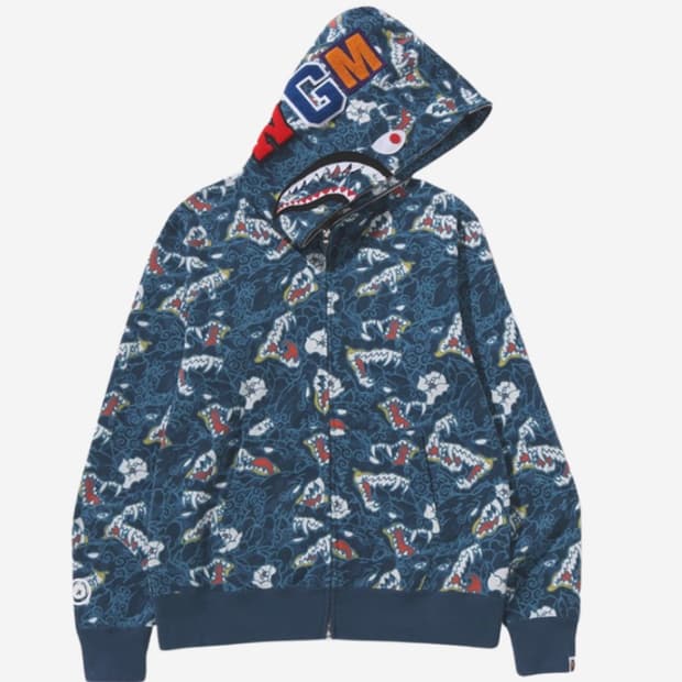 베이프 재패니즈 정품 새상품 후드집업 abc 적흑계 카모 