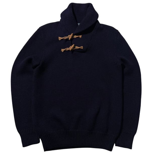 폴로 랄프로렌 토글 버튼 숄카라 니트 네이비