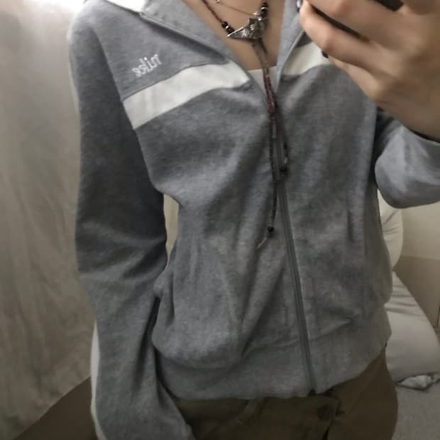 나이키 그레이 벨벳 후드집업