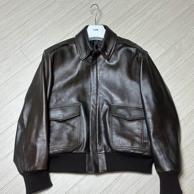 쿠어 빈티지 카우 스킨 A-2 레더 자켓 (다크브라운) m