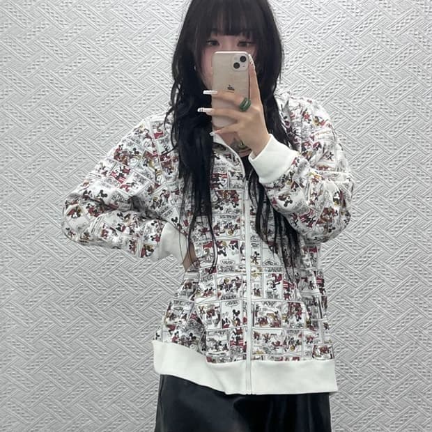 디즈니 재팬 스트릿 펑크 카툰 미키마우스 후드집업 3L C10801