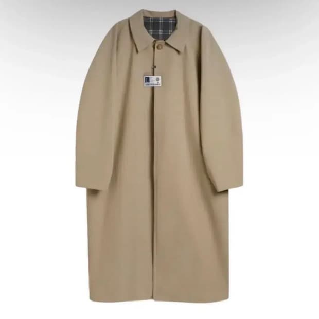 stu 에스티유 23fw 돌먼 체크 베이지 M사이즈 팝니다