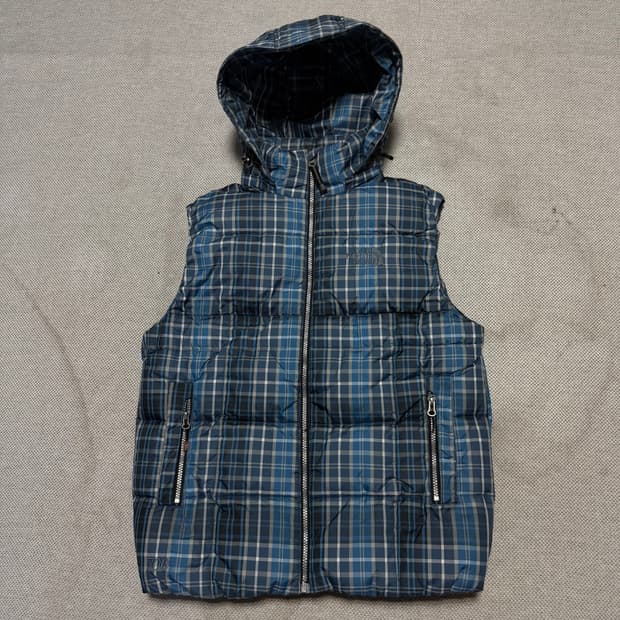 노스페이스 700 체크 패딩조끼
