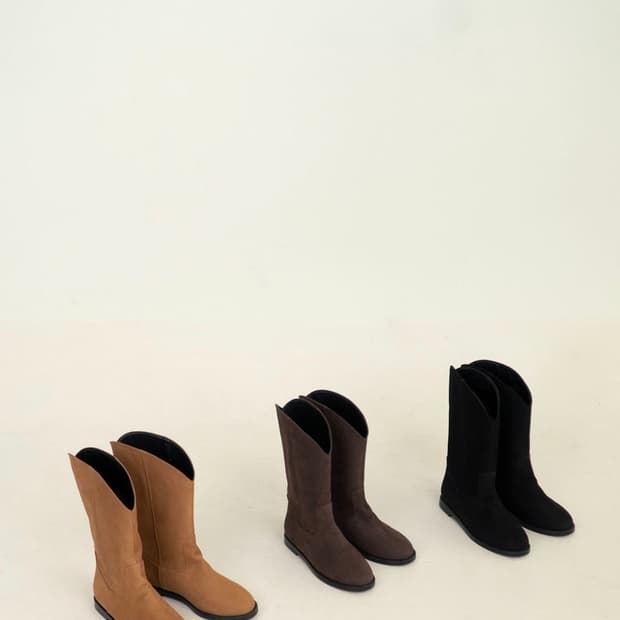 (240 블랙)아우로 스웨이드 미들 부츠