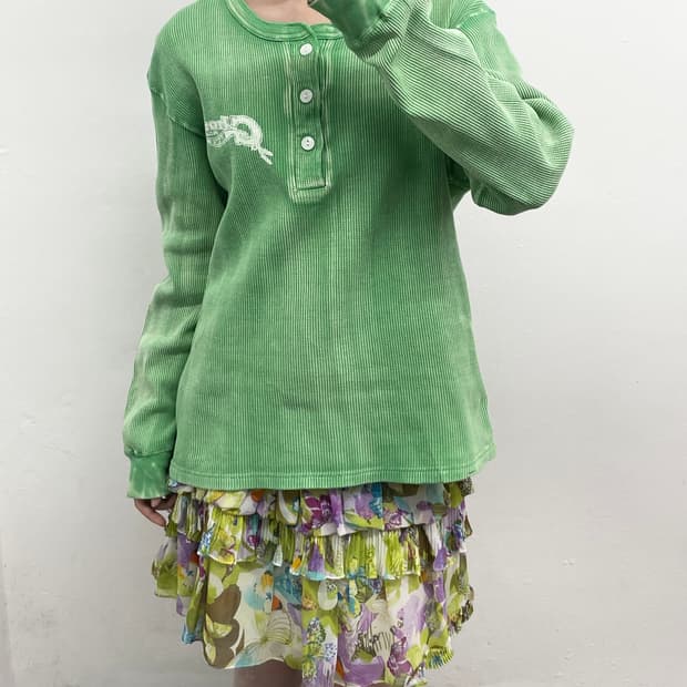 그린 워싱 와플 레터링 슬리브