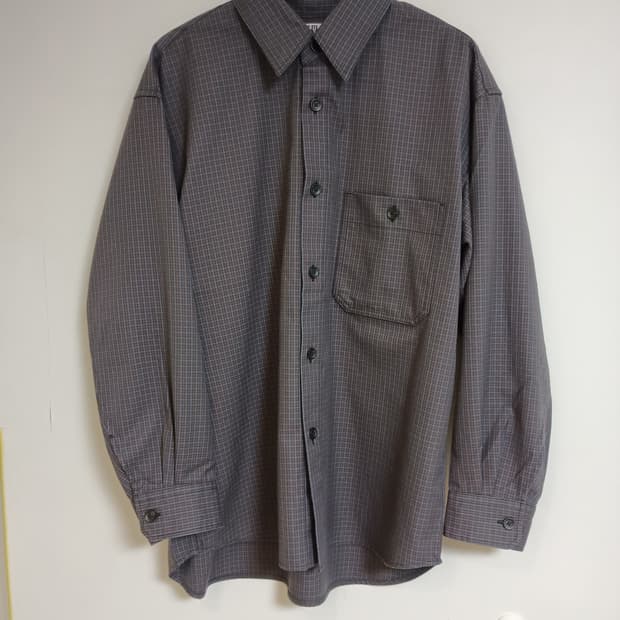 유니클로 U 트윌워크오버사이즈체크셔츠 L 