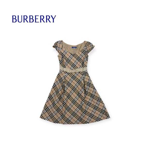 버버리 블루라벨 노바체크 캡슬리브 원피스