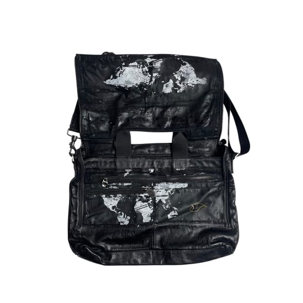 Y's 만다리나덕 맵 페인트 코팅 레더 백