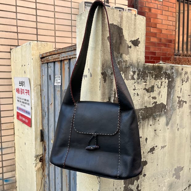 Vintage 리얼레더 빅 숄더백 