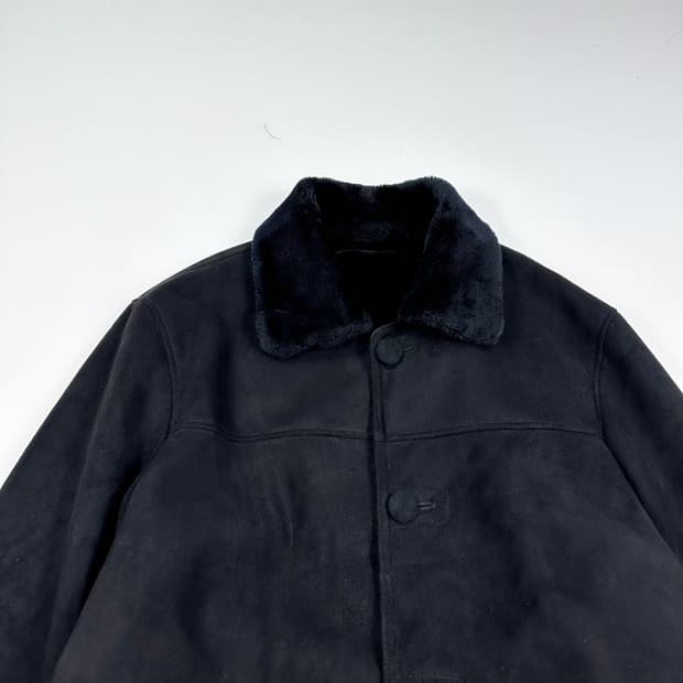VTG 빈티지 스웨이드 블랙 하프 코트 자켓 (L 여성추천)