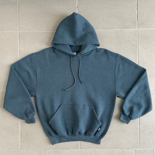 90s 빈티지 러셀 후드 블루그레이 M