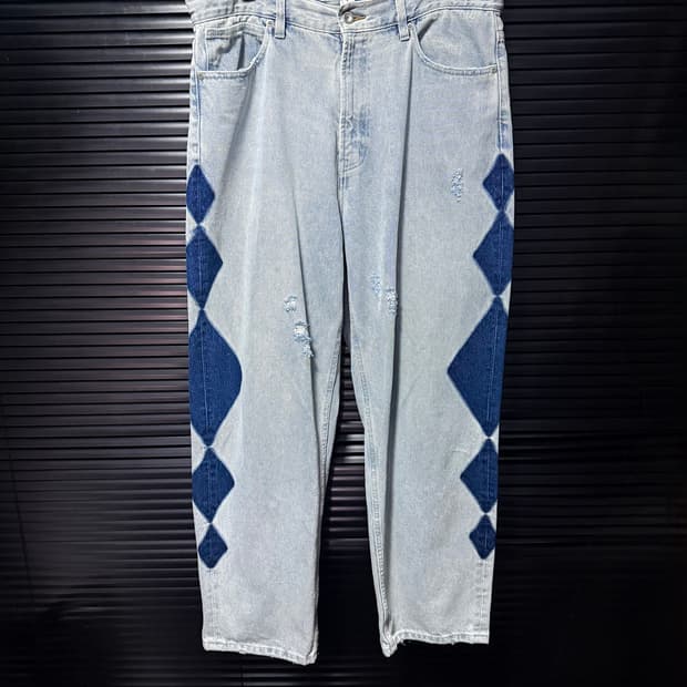 YESEYESEE 예스아이씨 연청 데님 마름모 워시드 L 100 35