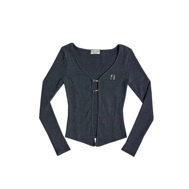 뉴얼린 후크 가디건 (한정 멜란지블루)