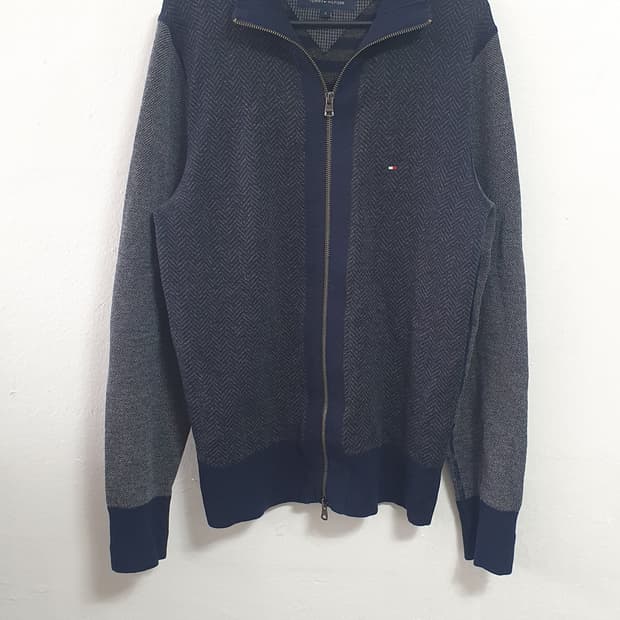 TOMMY HILFIGER 타미힐피거 네이비 울 100% 가디건