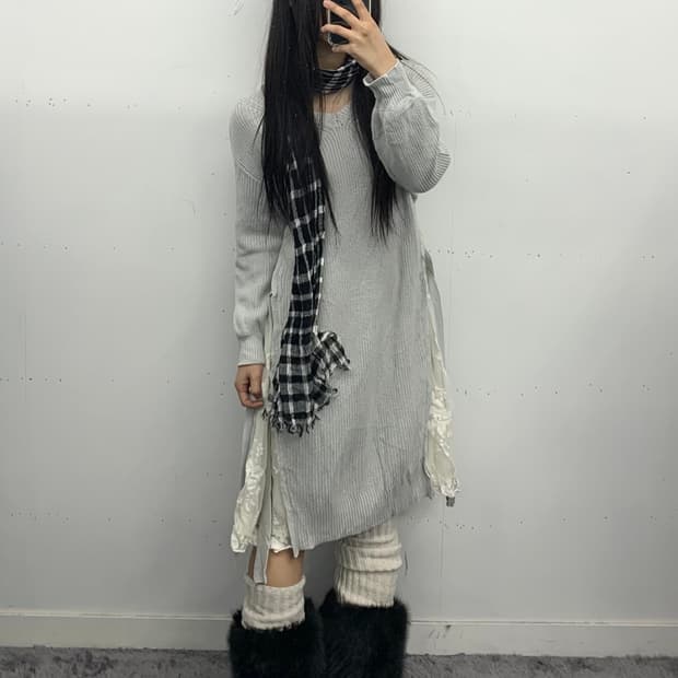 Mercuryduo 니트 리본 원피스