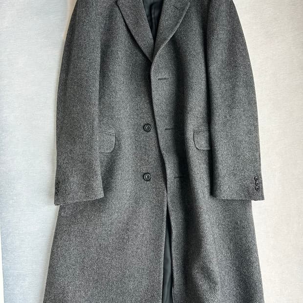 빈티지 아쿠아스큐텀 퓨어램스울 트위드 코트