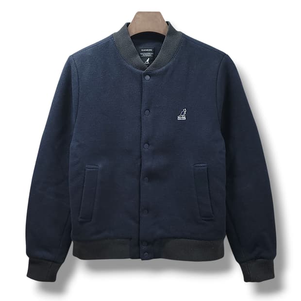 [M] 캉골 네이비 베이직 모+폴리 바시티 자켓