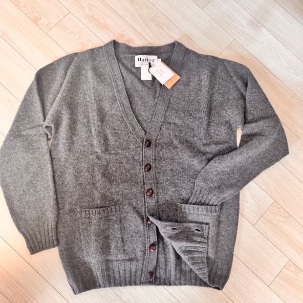 할리 오브 스코틀랜드 울 가디건 L 그레이 (새상품)