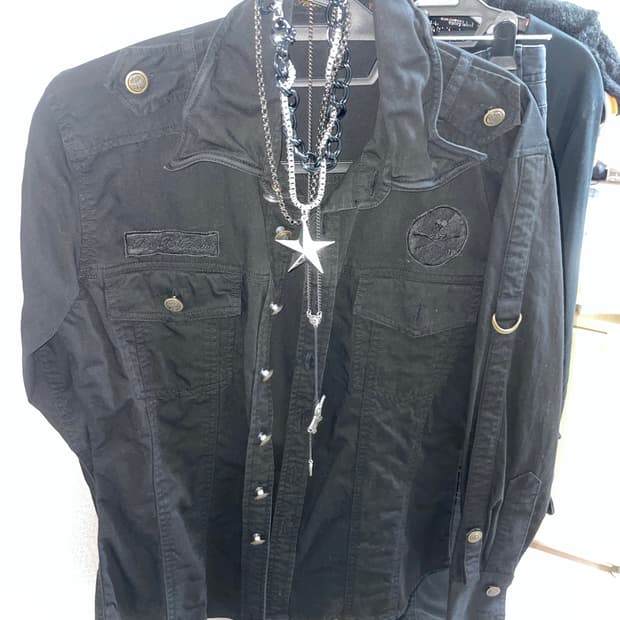 빈티지 펑크 무채색 나나 셔츠 자켓 