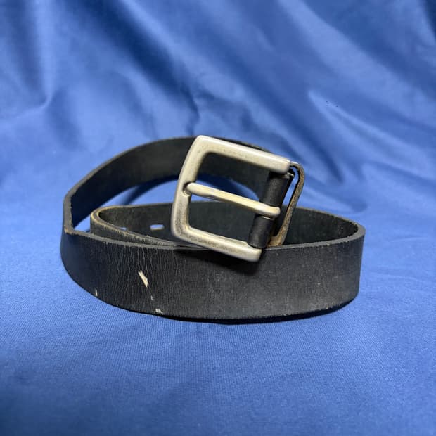 헤비 블랙 레더 벨트