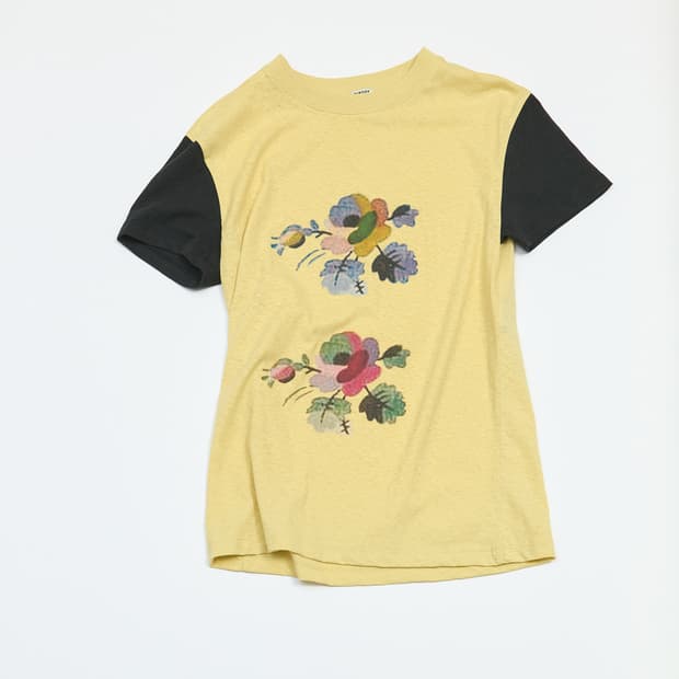 더디 플라워 반팔 DOUBLE FLOWER TOP (YELLOW)