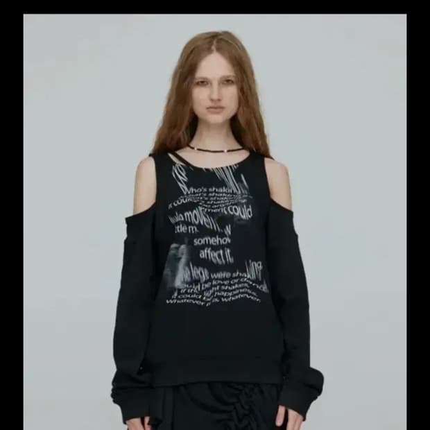 나체 맨투맨 나체 프린팅 컷아웃 맨투맨