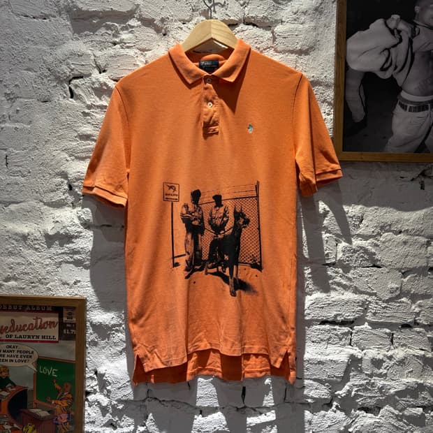 폴로 랄프로렌 오렌지 커스텀 카라 반팔 