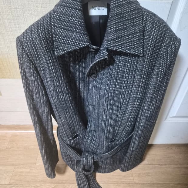 노이스 헤링본 울 카 코트 차콜 M사이즈