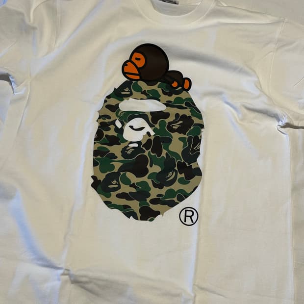 Bape ABC camo milo on big Ape T-shirt