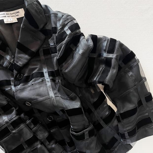 COMME DES GARCONS striped velvet jacket
